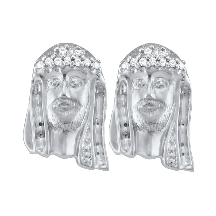 Earrings North Arrow Shop Sterling Silver Womens Round Diamond Jesus Christ Messiah Stud Earrings 112 Cttw Earrings North Arrow Shop Sterling Silver Womens Round Diamond Jesus Christ Messiah Stud Earrings 112 Cttw