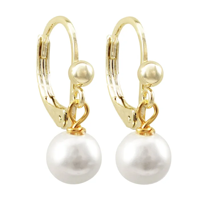 Earrings Perfect Piercing 6mm Glass Pearl Hanging Earring