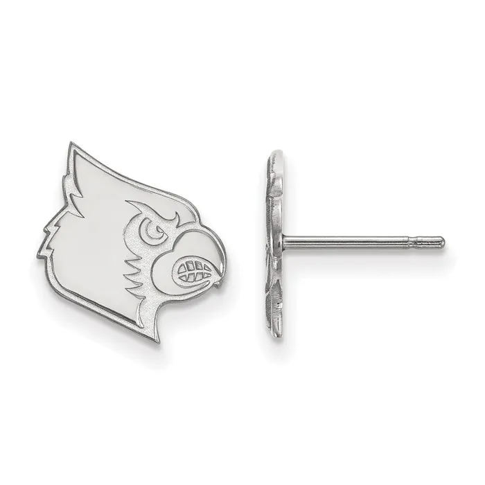Earrings TreasureFineJewelers 10K White Gold University of Louisville Small Post Earrings Earrings TreasureFineJewelers 10K White Gold University of Louisville Small Post Earrings
