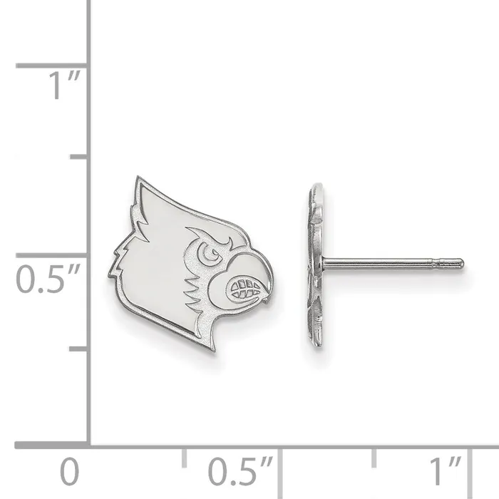 Earrings TreasureFineJewelers 10K White Gold University of Louisville Small Post Earrings