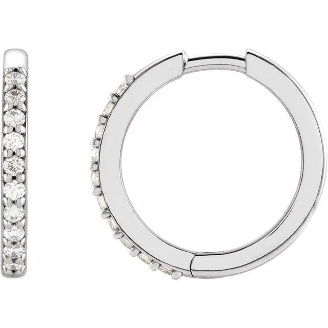 Earrings TreasureFineJewelers 14K White Gold 16 CTW Natural Diamond 15 mm Huggie Earrings Earrings TreasureFineJewelers 14K White Gold 16 CTW Natural Diamond 15 mm Huggie Earrings