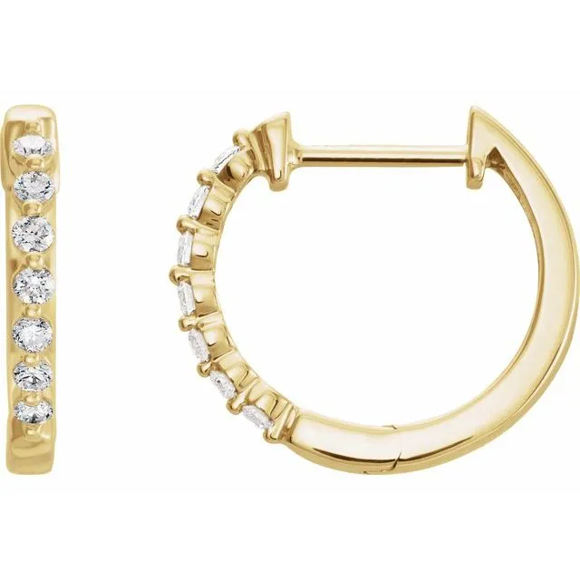 Earrings TreasureFineJewelers 14K Yellow 13 CTW Diamond 1525 mm Hoop Earrings Earrings TreasureFineJewelers 14K Yellow 13 CTW Diamond 1525 mm Hoop Earrings