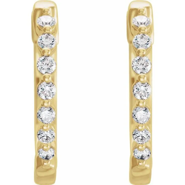 Earrings TreasureFineJewelers 14K Yellow 13 CTW Diamond 1525 mm Hoop Earrings