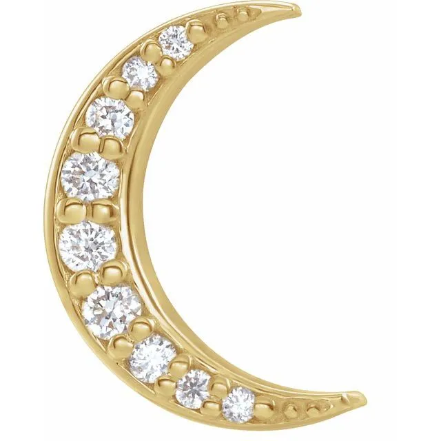 Earrings TreasureFineJewelers 14K Yellow Gold 04 CTW Natural Diamond Crescent Moon Single Earring Earrings TreasureFineJewelers 14K Yellow Gold 04 CTW Natural Diamond Crescent Moon Single Earring