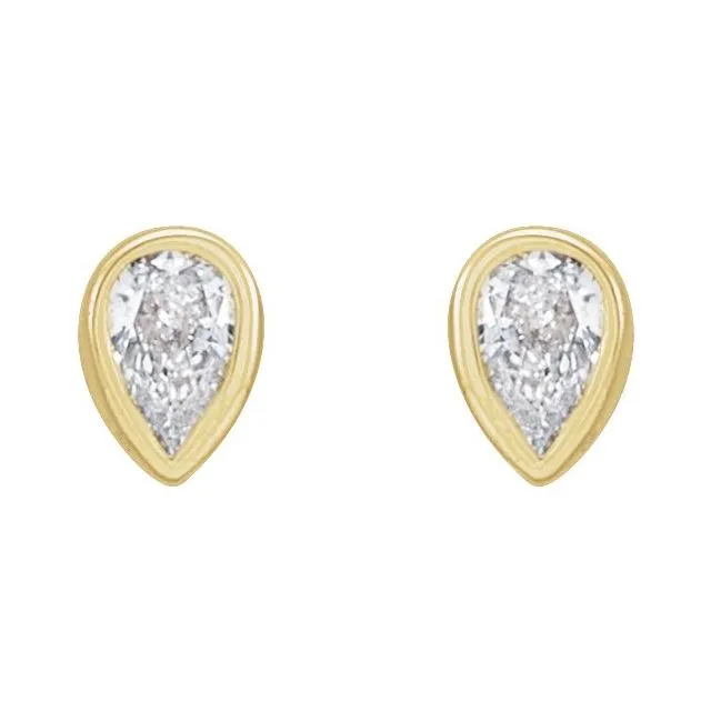 Earrings TreasureFineJewelers 14K Yellow Gold 110 CTW Natural Diamond Micro BezelSet Earrings