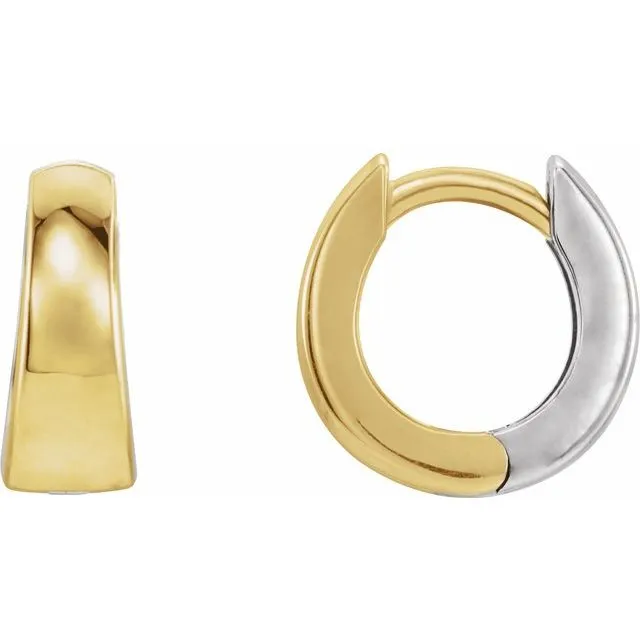 Earrings TreasureFineJewelers 14K Yellow GoldWhite Gold 1025 mm Hinged Huggie Earrings Earrings TreasureFineJewelers 14K Yellow GoldWhite Gold 1025 mm Hinged Huggie Earrings