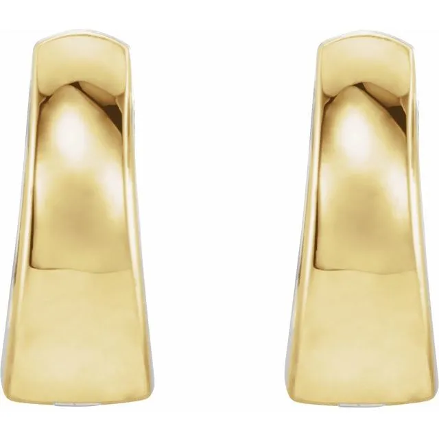 Earrings TreasureFineJewelers 14K Yellow GoldWhite Gold 1025 mm Hinged Huggie Earrings