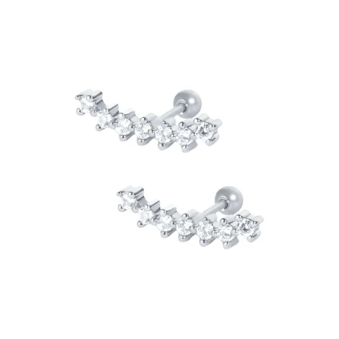 Earrings Trendolla Jewelry Razor Crawler Piercing Barbell Ball Back Earrings Sleeper Earrings