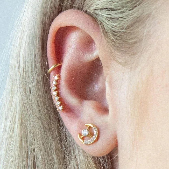 Earrings Trendolla Jewelry Razor Crawler Piercing Barbell Ball Back Earrings Sleeper Earrings