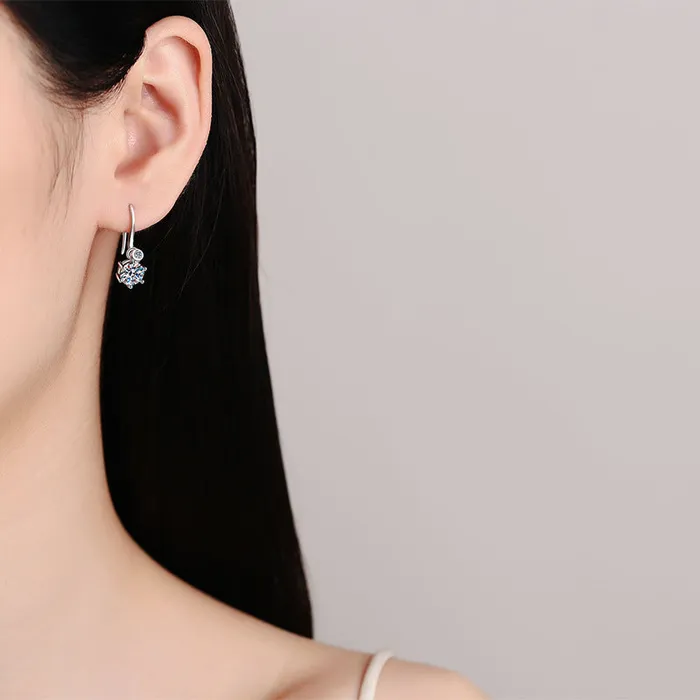 Earrings Trendolla Jewelry Sterling Silver Fashion Hoop Moissanite Earrings