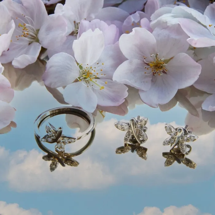 Ema Jewels Rings Eurydice Butterfly Crystal Sterling Silver Ring