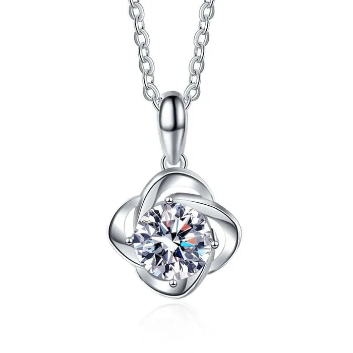 Four Leaf Clover Moissanite Necklace Trendolla Jewelry Necklaces