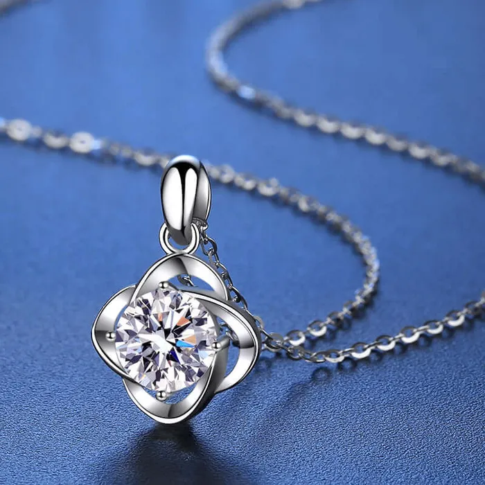 Four Leaf Clover Moissanite Necklace Trendolla Jewelry Necklaces