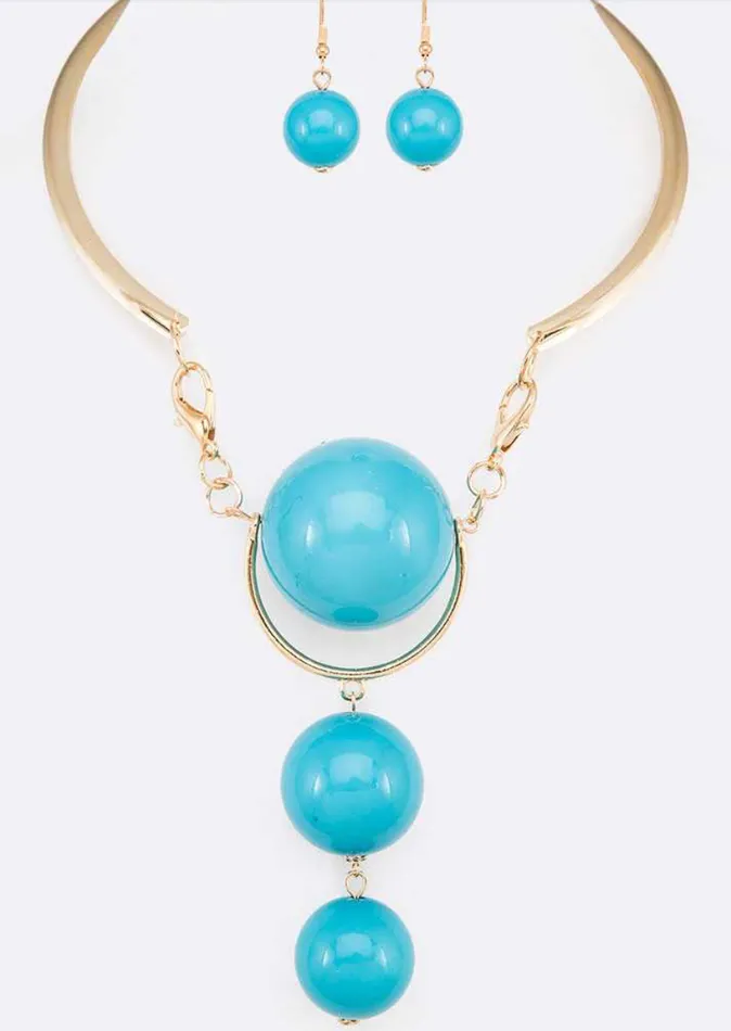 Gold Pearl Charm Necklace Set LA Jewelry Necklaces