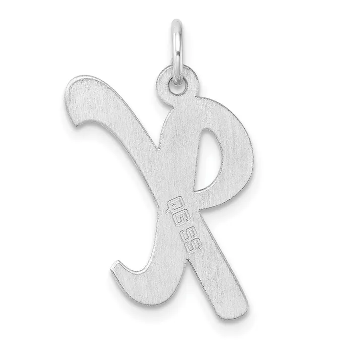 Large Sterling Silver Rhodiumplated Script Letter X Initial Charm TreasureFineJewelers Necklaces