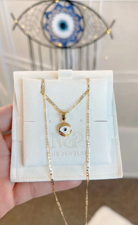MP Jewelry Necklaces White Evil Eye Necklace