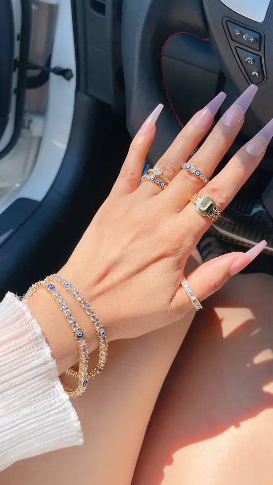 MP Jewelry Rings Deep Blue Evil Eye Ring