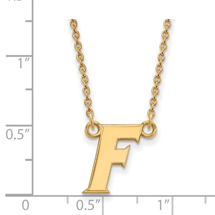 Necklaces 10k Gold University of Florida Letter F Small Pendant 18 inch Necklace TreasureFineJewelers
