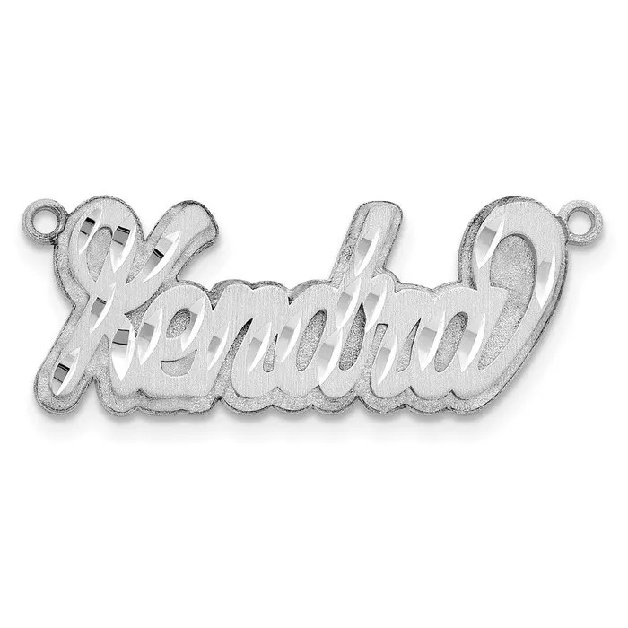 Necklaces 10KW 3D Satin Diamondcut Name Plate TreasureFineJewelers