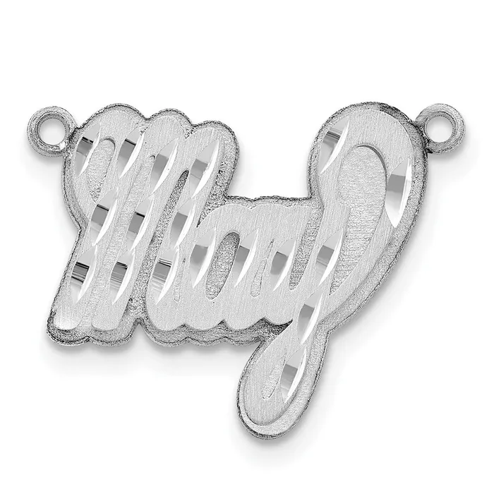 Necklaces 10KW 3D Satin Diamondcut Name Plate TreasureFineJewelers