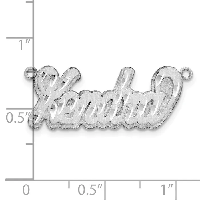 Necklaces 10KW 3D Satin Diamondcut Name Plate TreasureFineJewelers