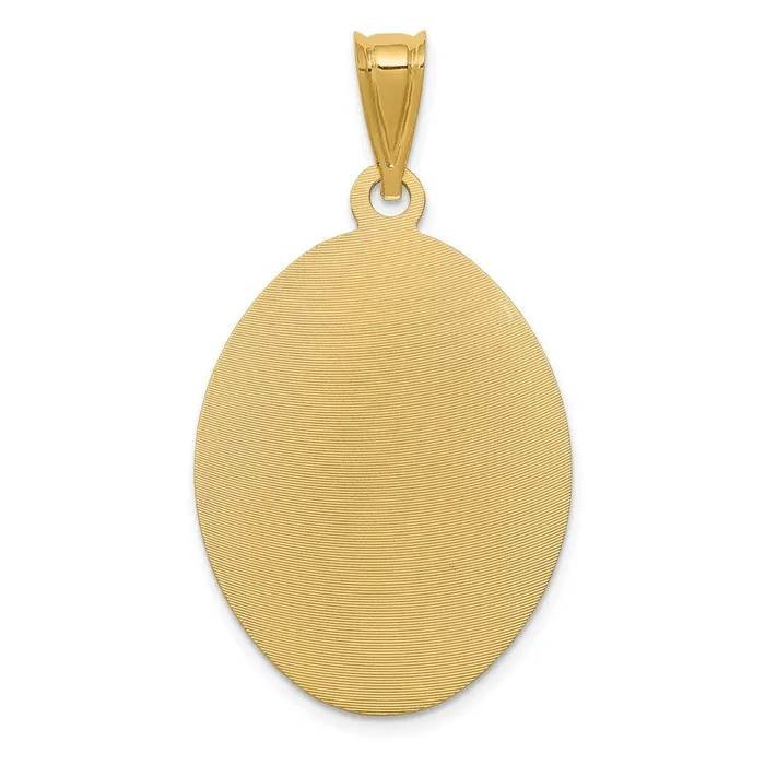 Necklaces 14K Polished DC Lady Of Guadalupe Oval Pendant TreasureFineJewelers