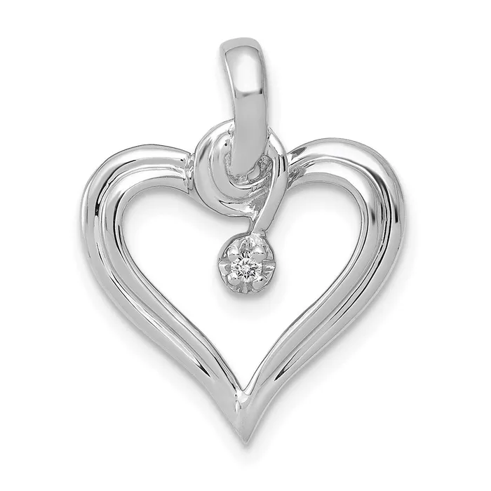 Necklaces 14k White Gold AA 01ct Diamond Heart Pendant TreasureFineJewelers Necklaces 14k White Gold AA 01ct Diamond Heart Pendant TreasureFineJewelers