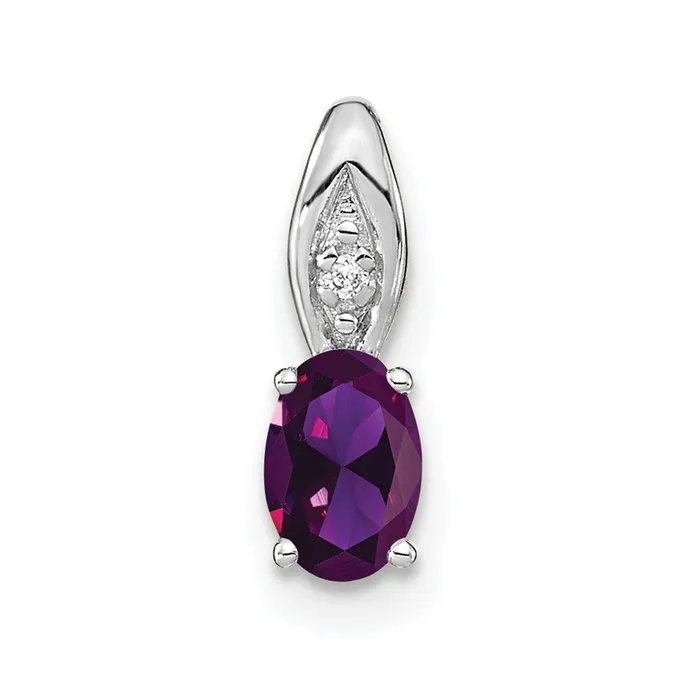 Necklaces 14k White Gold Amethyst and Diamond Pendant TreasureFineJewelers Necklaces 14k White Gold Amethyst and Diamond Pendant TreasureFineJewelers