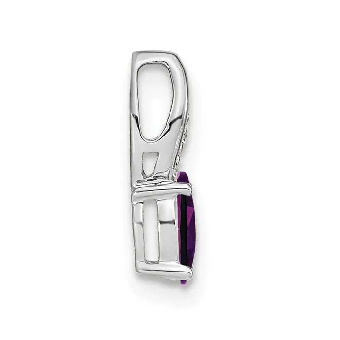 Necklaces 14k White Gold Amethyst and Diamond Pendant TreasureFineJewelers