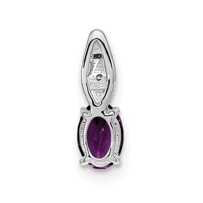 Necklaces 14k White Gold Amethyst and Diamond Pendant TreasureFineJewelers