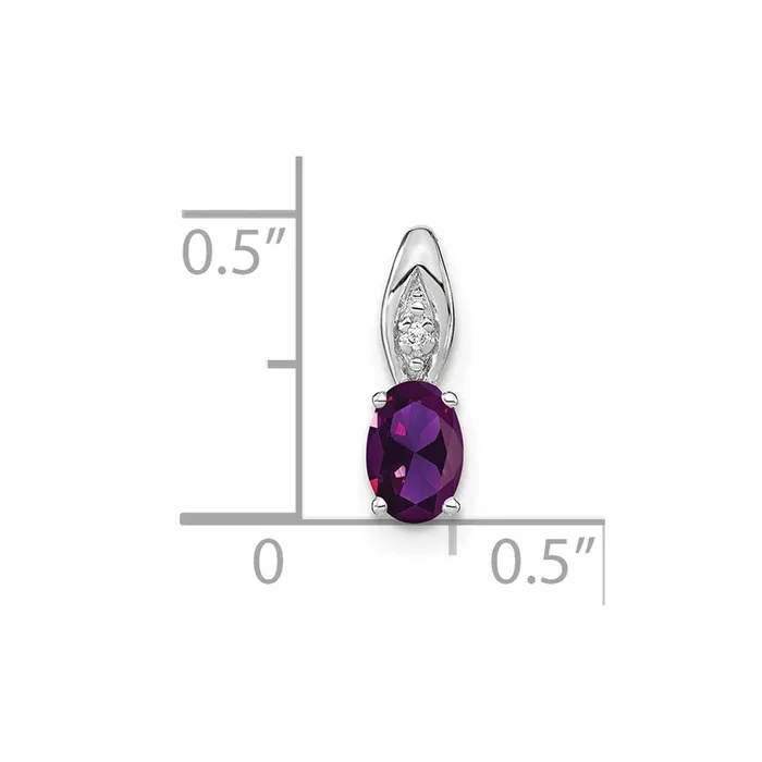 Necklaces 14k White Gold Amethyst and Diamond Pendant TreasureFineJewelers