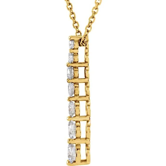 Necklaces 14K Yellow Gold 12 CTW Diamond Journey 18 Necklace TreasureFineJewelers