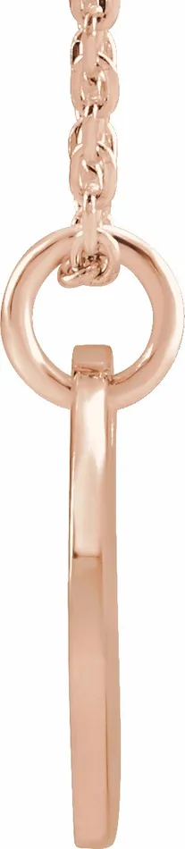 Necklaces 18K Rose GoldPlated Sterling Silver Initial R 10 mm Disc 1618 Necklace TreasureFineJewelers