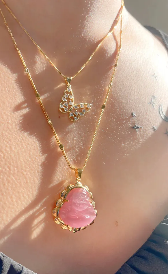 Necklaces MP Jewelry Delicate Butterfly Buddha Necklace Set