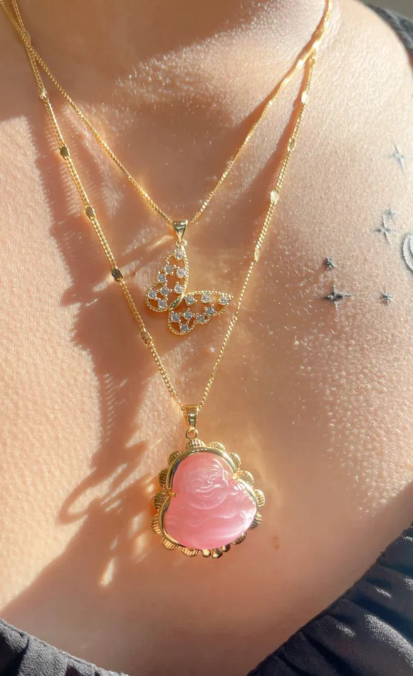 Necklaces MP Jewelry Delicate Butterfly Buddha Necklace Set