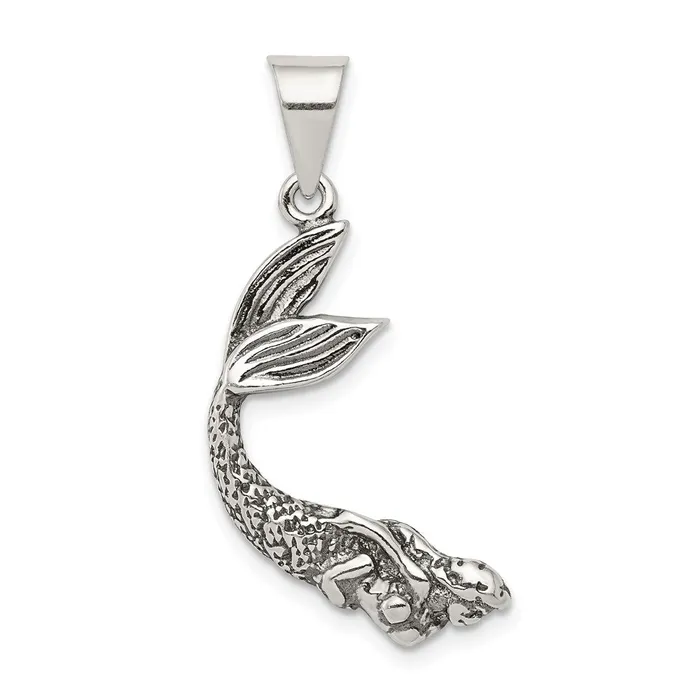 Necklaces Sterling Silver Antiqued Mermaid Pendant TreasureFineJewelers