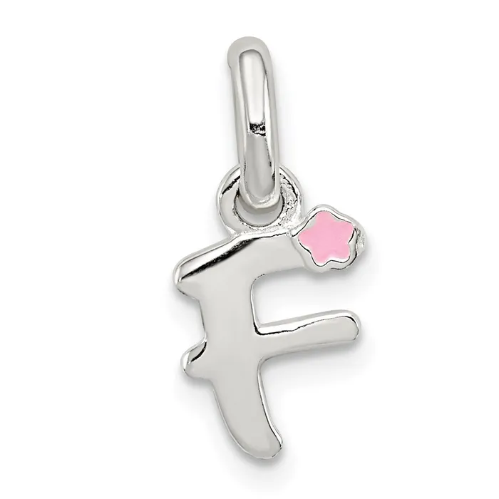 Necklaces Sterling Silver Letter F with Enamel Pendant TreasureFineJewelers Necklaces Sterling Silver Letter F with Enamel Pendant TreasureFineJewelers