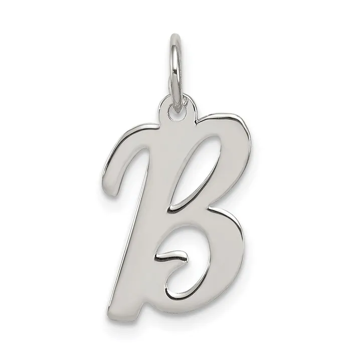 Necklaces Sterling Silver Rhodiumplated Script Letter B Initial Charm TreasureFineJewelers Necklaces Sterling Silver Rhodiumplated Script Letter B Initial Charm TreasureFineJewelers