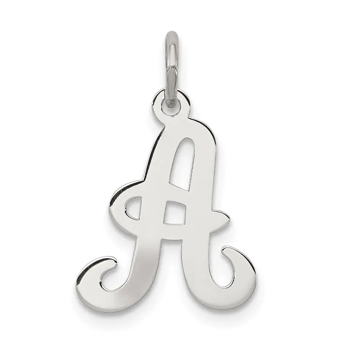 Necklaces Sterling Silver Rhodiumplated Stamped Letter A Initial Charm TreasureFineJewelers Necklaces Sterling Silver Rhodiumplated Stamped Letter A Initial Charm TreasureFineJewelers