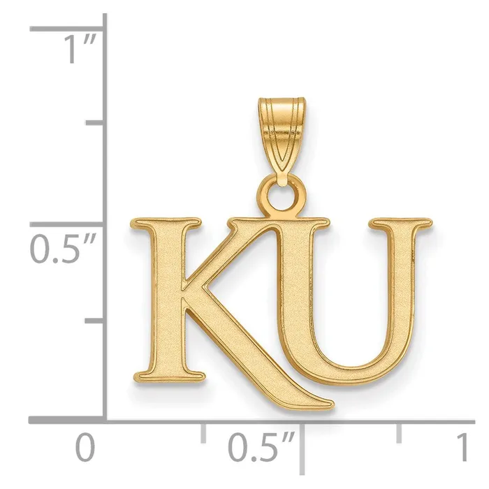 Necklaces TreasureFineJewelers 10K Yellow Gold University of Kansas Small Pendant