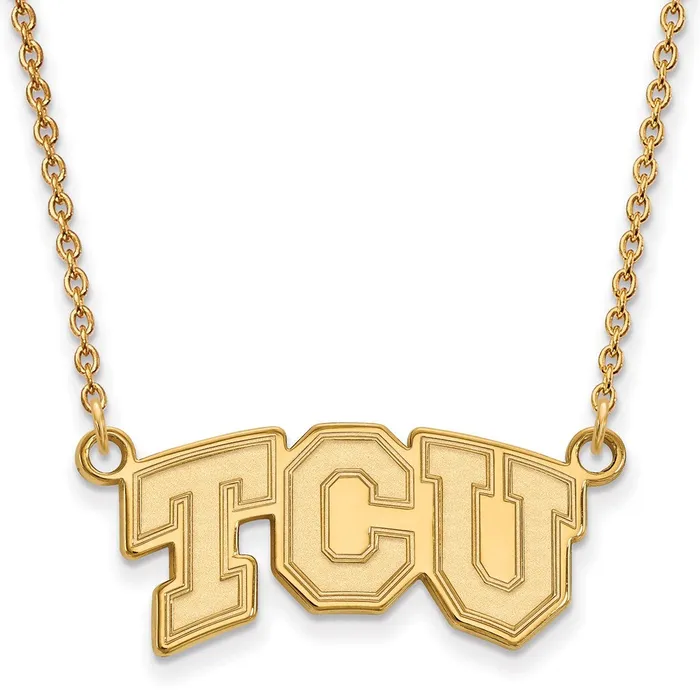 Necklaces TreasureFineJewelers 14k Gold Texas Christian University TCU Small Pendant 18 inch Necklace Necklaces TreasureFineJewelers 14k Gold Texas Christian University TCU Small Pendant 18 inch Necklace