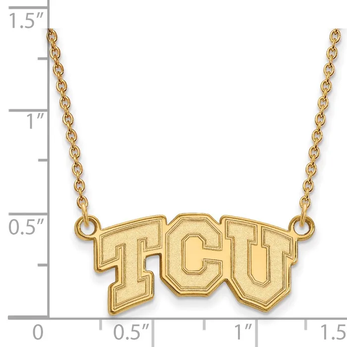 Necklaces TreasureFineJewelers 14k Gold Texas Christian University TCU Small Pendant 18 inch Necklace