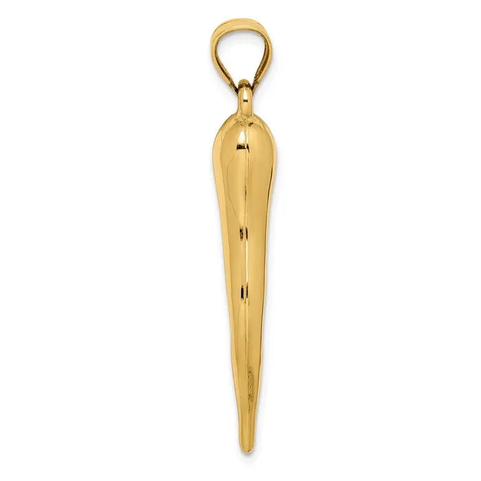 Necklaces TreasureFineJewelers 14k Hollow 3D Italian Horn Pendant