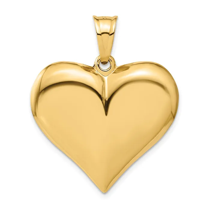 Necklaces TreasureFineJewelers 14K Polished 3D Puffed Heart Pendant
