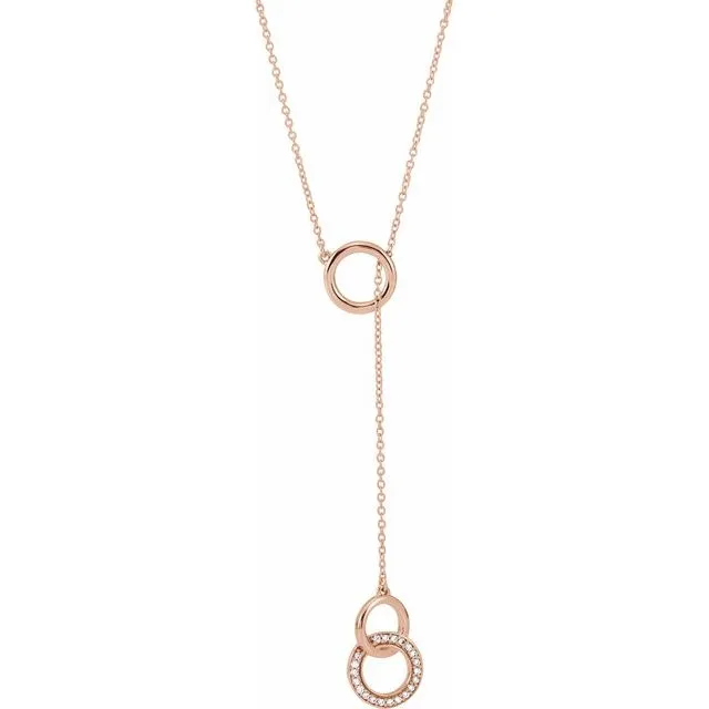 Necklaces TreasureFineJewelers 14K Rose 110 CTW Diamond Circle Y 1618 Necklace