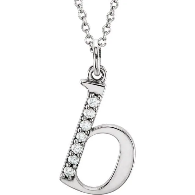 Necklaces TreasureFineJewelers 14K White Gold 03 CTW Natural Diamond Lowercase Initial B 16 Necklace Necklaces TreasureFineJewelers 14K White Gold 03 CTW Natural Diamond Lowercase Initial B 16 Necklace