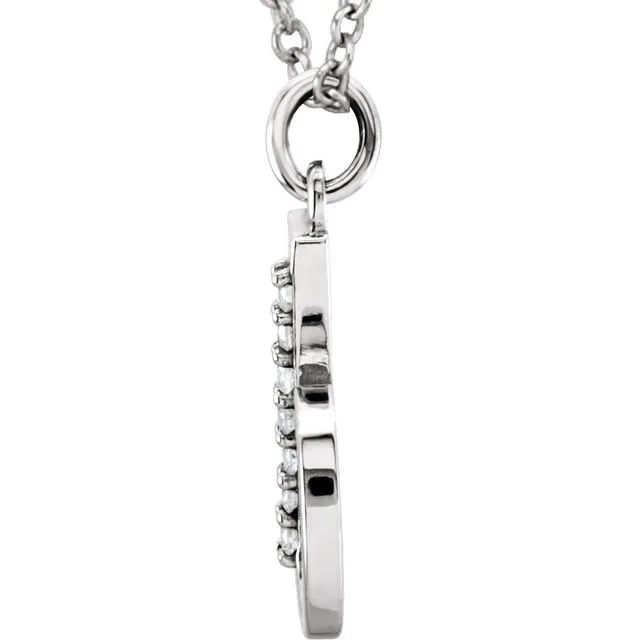 Necklaces TreasureFineJewelers 14K White Gold 03 CTW Natural Diamond Lowercase Initial B 16 Necklace