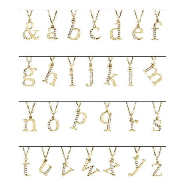 Necklaces TreasureFineJewelers 14K White Gold 03 CTW Natural Diamond Lowercase Initial B 16 Necklace