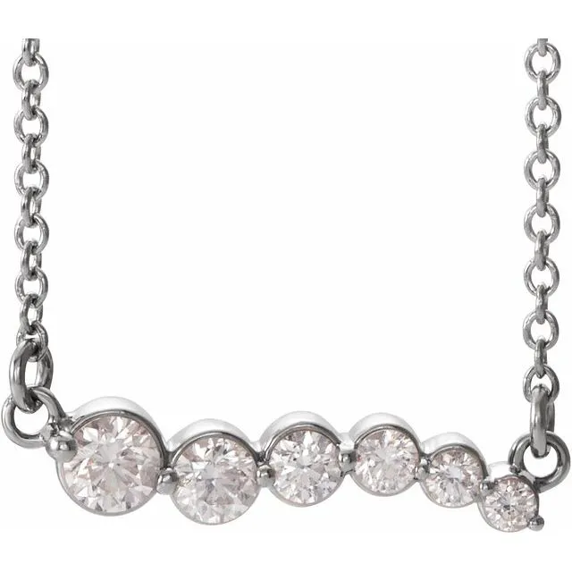 Necklaces TreasureFineJewelers 14K White Gold 14 CTW Natural Diamond Graduated 18 Necklace Necklaces TreasureFineJewelers 14K White Gold 14 CTW Natural Diamond Graduated 18 Necklace