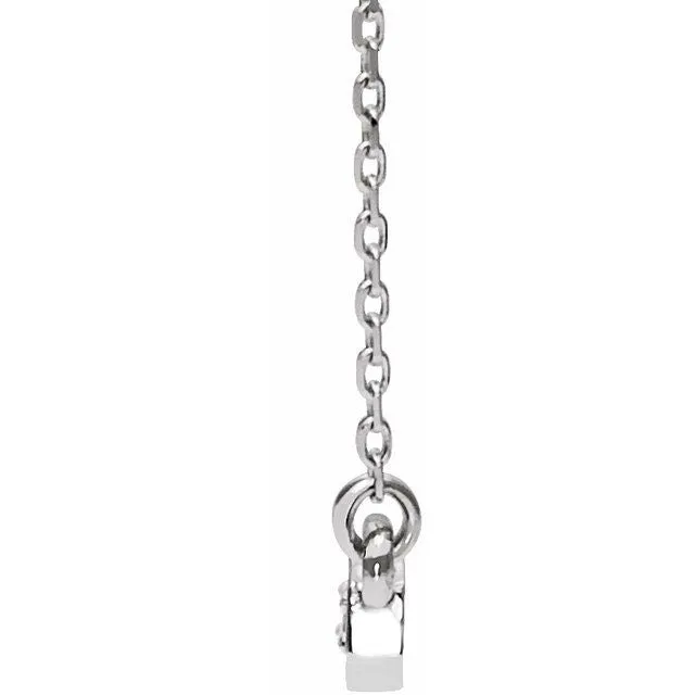Necklaces TreasureFineJewelers 14K White Gold 15 CTW Natural Diamond Bar 1618 Necklace